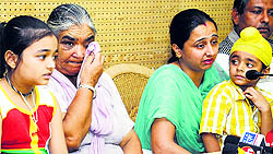 NDPS case accused Sandeep Madkans family members address the media in Chandigarh on Wednesday