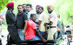 Some youngsters being rounded up by the police on Wednesday