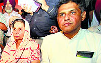 Congress leader Manish Tewari during an election rally in support of Congress candidate Preneet Kaur in Patiala on Wednesday