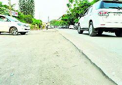 An incomplete road near Rajindra Hospital in Patiala
