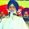 Chief Minister Parkash Singh Badal during an election rally in Patiala on Wednesday