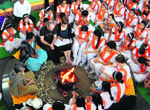 Delegates from New Zealand at the Unison World School in Dehradun on Wednesday.