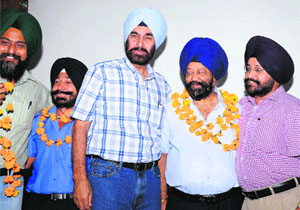 A farewell party being held for Dr Inderjit Singh on the GNDU campus in Amritsar on Thursday.