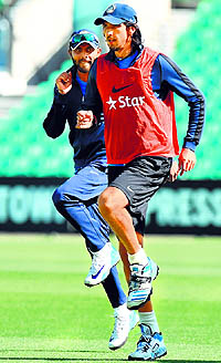 Ishant Sharma and Ravindra Jadeja during a practice session at the Oval in London. Ishant, if he plays, and Jadeja will need to be at their best if India are to win the Test and catch up with England to level the series