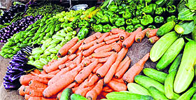 A vegetable stall in Ludhiana.
