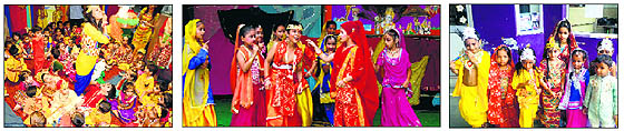 Students and teachers of Mother Pride School celebrate Janmashtami; students of Dr RC Jain Innovative Senior Secondary Public School, Narangwal, enact a scene from Rasleela; and students of Everest Public School dressed as Lord Krishna and others in Ludhiana.