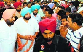 Amritsar MP Capt Amarinder Singh at an election campaign in Patiala on Sunday