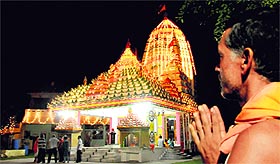 Seeking divine blessings: Sri Jagannath Temple all decked up on Janmashtami at Sector 31 in Chandigarh.