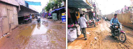 Commuters face a tough time due to the absence of service lane along the ROB at Sahnewal.