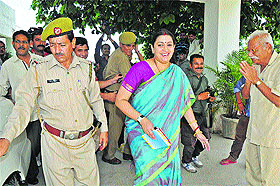 Union Minister Smriti Irani in Jammu on Tuesday.