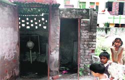 Toilets at Government Primary School, Sector 19, Panchkula, are a shambles. Tribune photo: Nitin Mittal