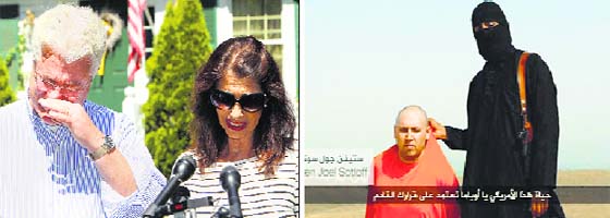 James Foleys parents, John and Diane (Right) A masked Isis militant in an unverified video purportedly showing beheading of Foley