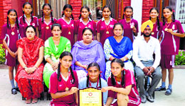 Winners of the District-Level Handball Tournament in Ludhiana.