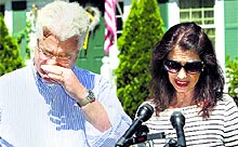 John and Diane Foley, parents of James Foley, talk to reporters after speaking with Barack Obama on Wednesday