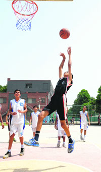 A match between The Millennium School, Mohali, and Guru Harkrishan Public School, Sector 38, under way at Sector 18 in Chandigarh on Friday.