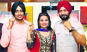 A file photo of the star cast of Punjabi film Kaum de Heere 