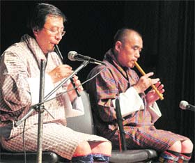 Artistes from Bhutan perform at the Punjab Kala Bhawan in Sector 16, Chandigarh, on Saturday.