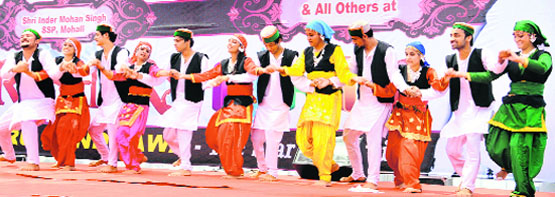 Participants perform during a freshers' party at the Chandigarh Group of Colleges in Jhanjeri. A Tribune Photograph