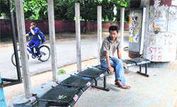A bus shelter in a miserable condition at Sector 11, Chandigarh. A file photo
