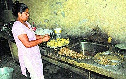 A dirty kitchen at a government school in Jalandhar