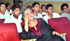 Neelam Mansingh witnesses a performance at The Doon School in Dehradun on Sunday