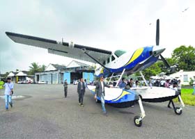 Mehairs first seaplane service flight takes off from Mumbai to Pawana dam in Lonavala on Monday