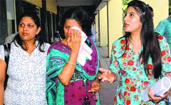 Krispy Khairas mother and other family members talk to mediapersons after meeting 