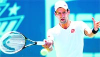 Novak Djokovic in a practice session ahead of the US Open at USTA Billie Jean King National Tennis Center in New York City. AFP 