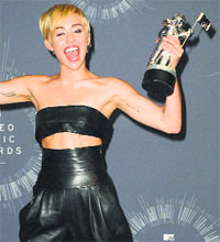 Miley Cyrus during the 2014 MTV Video Music Awards in Inglewood, California on August 24.