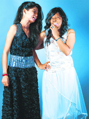 Rupa (R) in her own creation. 