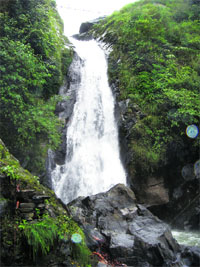 A view of the Bhagsu waterfall, McLeodganj, in Dharamsala.