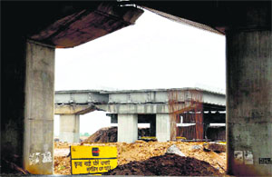 The incomplete Kundli-Manesar-Palwal Expressway.