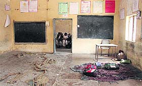 Classrooms and the potable drinking water tank in a deplorable condition at government schools in Jalandhar.