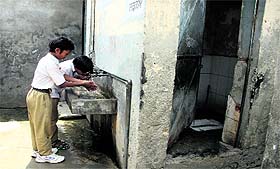 Classrooms and the potable drinking water tank in a deplorable condition at government schools in Jalandhar.
