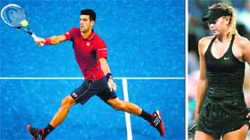 Novak Djokovic and Maria Sharapova were in their elements on Day One at the Flushing Meadows on Monday