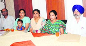 Family members of Gurparkash Singh, alias Sunny, address mediapersons in Amritsar on Wednesday