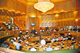 The state Assembly session in progress on Wednesday in Srinagar