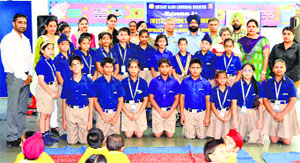 Newly inducted members of the Interact Club at the Indus World School in Ludhiana