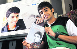 Trishneet Arora with his book Hacking Talk with Trishneet Arora in Ludhiana. 