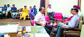 Kamal Garg, DPI, conducts probe in Fazilka on Wednesday.