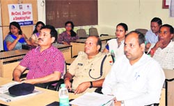 Officials attend a workshop on anti-tobacoo at the Health Department in Dehradun on Tuesday. Tribune photo: Abhyudaya Kotnala