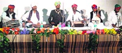 Rajasthani folk artistes perfom at a Sufi music programme organised by SpicMacay in Dehradun on Wednesday. A Tribune photograph