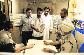 DSP Gurjit Singh Romana enquires about the incident in Bathinda on Thursday