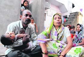 Victim Ankits parents at their house in Maloya village on Thursday