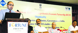 Dr Bipin Menon, Director, Ministry of Commerce & Industry, GoI, addresses delegates during a seminar in Ludhiana on Friday. 