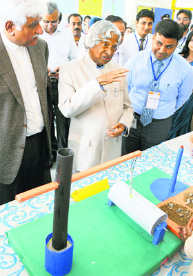 The Missile Man takes a look at models prepared by students of Satya Bharti Adarsh Senior Secondary School, Sherpur Kalan, in Ludhiana.