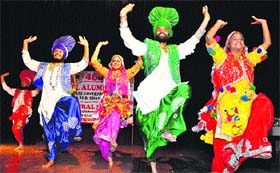 Visual treat: Artistes perform during the annual alumni meet at Postgraduate Government College in Sector 46, Chandigarh, on Saturday