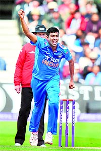 Ravichandran Ashwin (3/39) spun a web around England batsmen during the third One-day International at Trent Bridge in Nottingham on Saturday. 