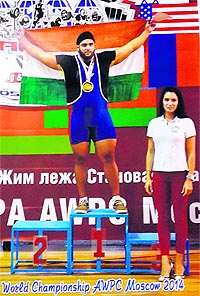 Lovedeep Singh won the gold medal at the AWPC powerlifting championship in Moscow.
