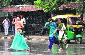 Light showers came as a pleasant surprise in the city on Sunday